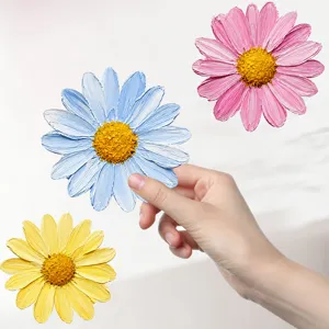 Decoración de pared flor margarita colorida colgante arte pegatinas de pared