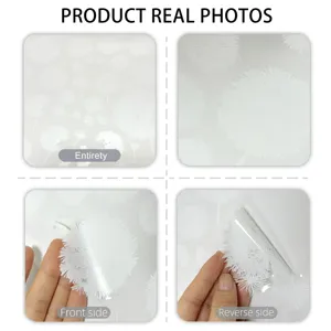 Adhesivo de ventana estático diente de león blanco película decorativa de vidrio