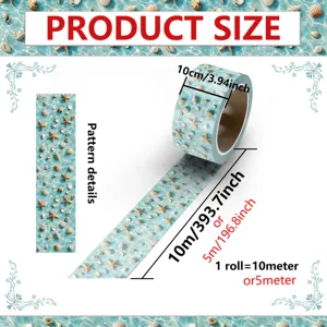 Blaues Ozean Muschel Muster Klebeband Rolle dekorative Wandaufkleber Produktgroesse