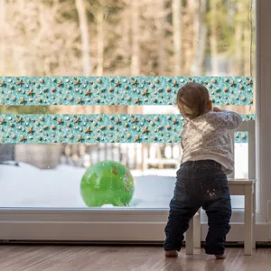 Blauer Ozean Glas Aufkleber Seestern Muschel Fensterdekor Borte fuer Glastuer Zuhause