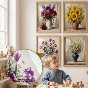 Vintage bloemen olieverf schilderij canvas wanddecoratie voor woonkamer slaapkamer esthetisch.