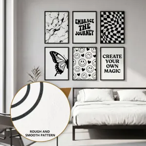 Moderne minimalistische schwarz-weiße Wandkunst Leinwandmalerei Set für das Schlafzimmer