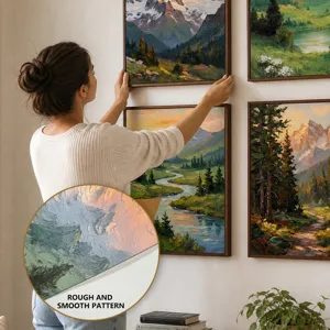 Landschap muur kunst schilderij diatomeeën aarde naadloze rol kern voor inrichting