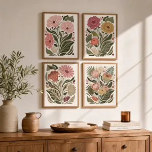 Boheems Bloemcanvas Muurkunstprints Zonder Lijst Botanische Bloemen Poster Voor Slaapkamer Woonkamer Huisdecoratie