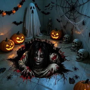 Halloween 3D bloody ghost floor sticker horror home decor holiday party wall mural