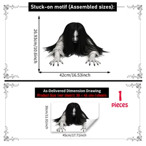 Halloween scary ghost wall sticker removable self adhesive spooky floor decor decal 1 sheet