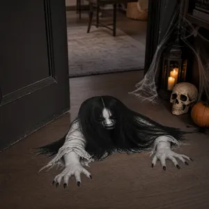 Halloween 3D scary female ghost floor sticker crawler wall decal for spooky home party decor