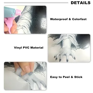 Halloween creepy ghost hand wall sticker waterproof PVC home decor wall decal for party use.