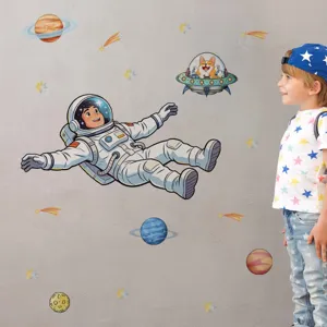 Space wall stickers astronaut planets wall decals for kids bedroom decor interior
