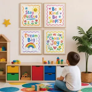 Inspirierende Wandkunst Poster Set mit positiven Zitaten für Kinderzimmer und Schlafzimmer.