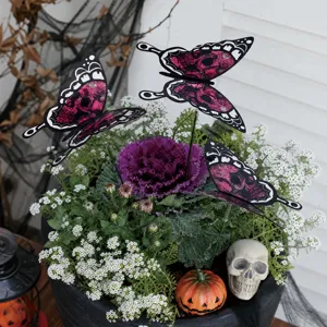 Halloween butterfly garden stakes outdoor decorative yard ornaments potted plant decor
