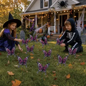 Halloween butterfly garden stakes outdoor lawn decorative yard simulation butterfly stake.