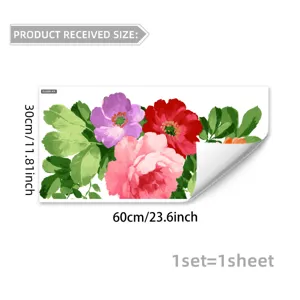 Colorful floral glass window sticker removable static cling decal for home decoration 30x60cm