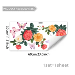 Colorful floral butterfly window sticker glass static sticker home decoration wall decal