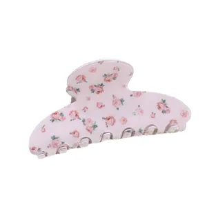 Süße rosa Blumen Haarklammer, kleine niedliche Haarkralle für Damen und Mädchen Styling.