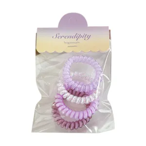 Korean style macaron spiral hair ties set, colorful elastic hair bands for women