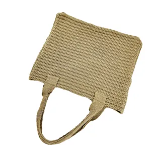 Borsa tote in maglia vintage da donna, borsa a tracolla casual grande capacità stile.