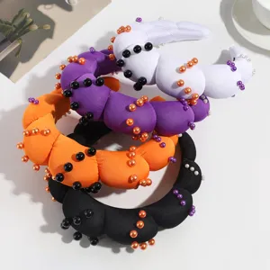Halloween Padded Cloud Sponge Headband With Artificial Pearl Fashion Padded Hair Band Party Hair Accessories For Women