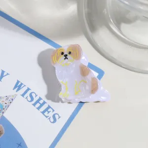 Süße Cartoon Hund Haarklammer Detail, süßes Acryl Tier Haaraccessoire für Frauen und Mädchen.
