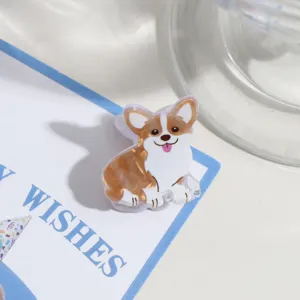 Niedliche Cartoon Corgi Haarkralle, süßes kreatives Tier Haar-Accessoire für Damen.