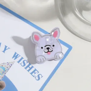 Süße Cartoon Welpe Haarklammer für Damen, süßes Acryl Mini Haaraccessoire für schicke Frisuren.