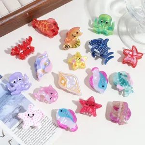 Ensemble de mini pinces à cheveux océan mignon acétate animal marin étoile de mer femmes