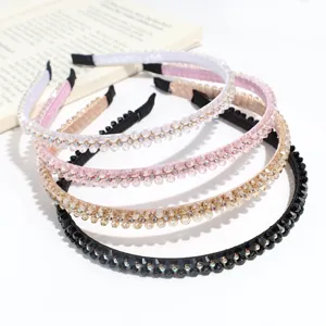 Detailed close-up of sparkling crystal beaded headbands in various colors for daily wear.