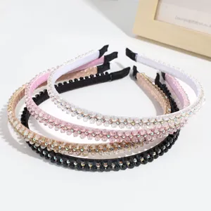Women stylish rhinestone headband set crystal beaded hair hoop daily commuting accessories