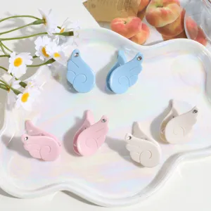 Cute angel wing mini hair claw clips with sparkling rhinestones for sweet daily hairstyles.