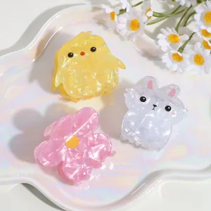 Bonito juego de pinzas para el pelo con animales y flores para mujeres y niñas uso diario.