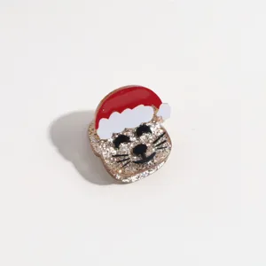Detalle de mini pinza de pelo de gato de Navidad, accesorio brillante y lindo.