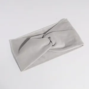 Solid color velvet twist headband for women, soft elastic hair band for daily wear and sports.