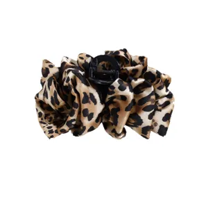 Grande molletta per capelli leopardata rivestita in tessuto elegante per uso quotidiano