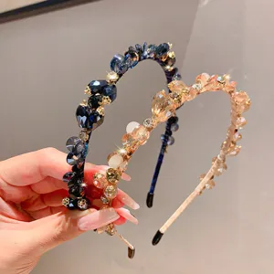 Elegante Cerchietto a Doppio Strato in Lega con Strass Lussuoso Cerchietto per Capelli in Cristallo Lucido Fascia per Capelli Feste Accessori Gioielli da Donna