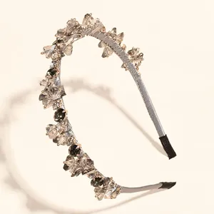 Cerchietto con strass di cristallo luminoso accessorio per capelli elegante donna