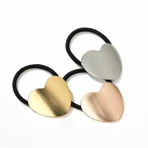 Set d'élastiques à cheveux minimalistes en métal cœur, jolies attaches pour utilisation quotidien.