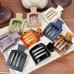 Set de pinzas para el cabello cuadradas minimalistas en varios colores para peinados.
