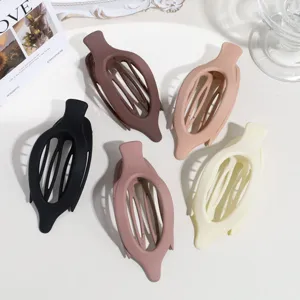 Plafoniera Capelli Ovale Opaca Tinta Unita alla Moda per Donna Elegante Accessori per Capelli con Intaglio Geometrico