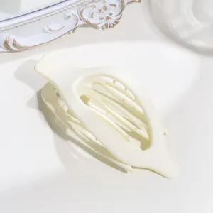 Molletta per capelli ovale crema opaca geometrica vuota becco d'anatra elegante