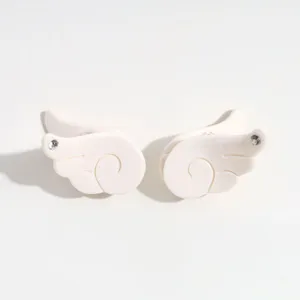 Cute angel wings mini hair claw with sparkling rhinestones, sweet style hair accessory for bangs.