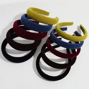 Fluwelen haarband brede haarhoepel voor dames herfst winter effen kleur stijlvolle accessoires