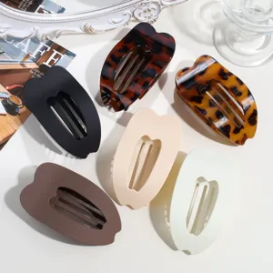 Pinza per Capelli Piatta a Forma di Cuore Ellittico Finitura Opaca Lacca ABS Shark Clip per Accessori Capelli Donna Dietro Testa