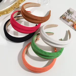 Conjunto de diademas anchas de terciopelo elegante, aros de pelo coloridos para mujeres.