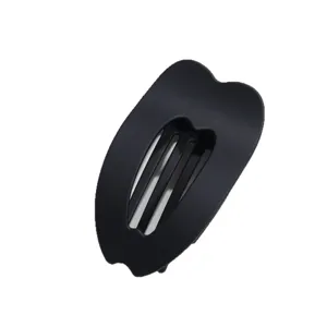 Molletta per capelli nera opaca a cuore moda clip piatta per coda di cavallo donna