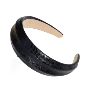 Diadema ancha de piel acolchada con estampado de serpiente accesorio de moda para pelo