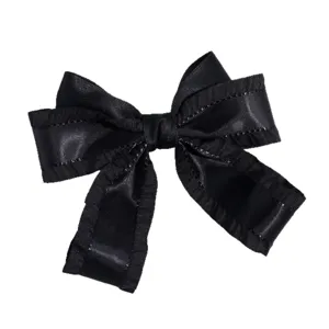 Bonita pinza de pelo con lazo de encaje negro, pasador elegante y moderno para mujeres y niñas.