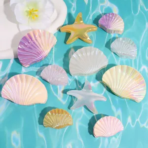Pinza per Capelli a Forma di Conchiglia e Stella Marina Cangiante Sfumata Accessori per Capelli Stile Vacanza per Donna Copricapo