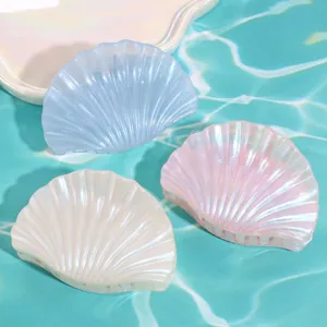 Set di mollette per capelli a conchiglia perla, pinze squalo sirena lucide per uso quotidiano.