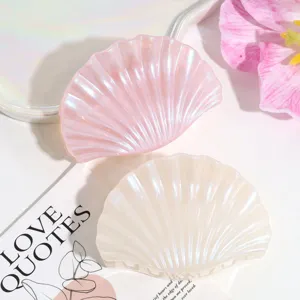 Molla per capelli conchiglia perlata stile sirena rosa bianco elegante accessorio donna