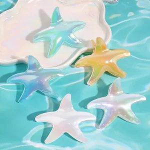 Molla per capelli stella marina sirena sfumata, pinza squalo in resina olografica, accessorio capelli.